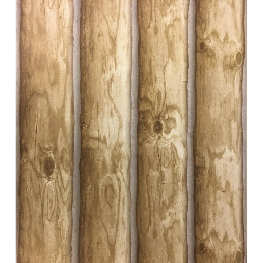Lodge Wallpaper Rustic Log Cabin 3-D Designer Wallpaper DD688